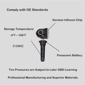 Resim Vkemall Ford F150 2015-2018 İçin 4'lü Tpms Sensör Seti - F2gz1a189a F2gt-1a189-ab, Lastik Basıncı İzleme Fonksiyonu 