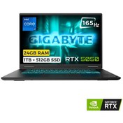 Resim Gigabyte Gaming A16 CTH-241-5 i7-13620H 24 GB 1 TB+512 GB SSD RTX5050 16" Free Dos Dizüstü Bilgisayar 