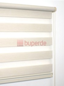 Resim Buperde Ekru (Açık Krem) Eko Bambu Zebra Stor Perde 