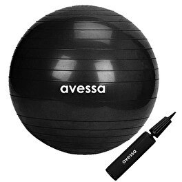 Resim Avessa 55 CM Siyah Pompalı Pilates Topu 