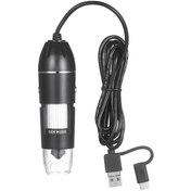 Resim Youmex Usb Dijital Mikroskop 1600x, 3'lü Arayüz, Yüksek Çözünürlük, Metal Ayak, Endüstriyel Kontrol Ve İnce Detay Gözlem İçin Siyah 