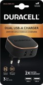 Resim 24W Telefon / Tablet Şarj Başlığı 2xUSB 2x5v/2.4A - Siyah Duracell