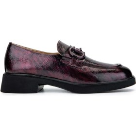 Resim Tamer Tanca Kadın Deri Bordo Loafer Ayakkabı 1051 5761 Bn Ayk SK24-25 Bordo Krsk Rgn 