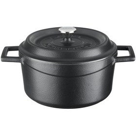 Resim Lava Döküm Yuvarlak Tencere Çap 20 CM. İç Krem 