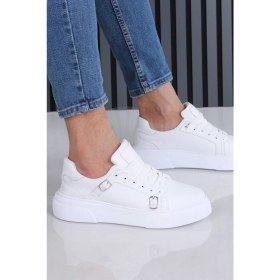 Resim Beyaz Madrid Erkek Casual Spor Ayakkabı Çift Tokalı Ortopedik Tabanlı 