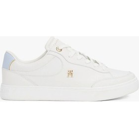 Resim Tommy Hilfiger Kadın Deri Th Monogram Sneaker Beyaz 