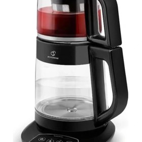 Resim Çaysever 3 In 1 Konuşan Cam Çay Makinesi Su Isıtıcı ve Mama Suyu Hazırlama 1700W Black 