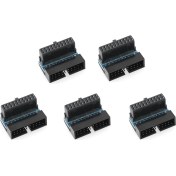 Resim Gorgeous 5 Adet USB 3.0 20PIN Erkek Dişi Uzatma Adaptörü Açılı 90 Derece Anakart Anakart Bağlantı Soketi (Aşağı) (Yurt Dışından) 