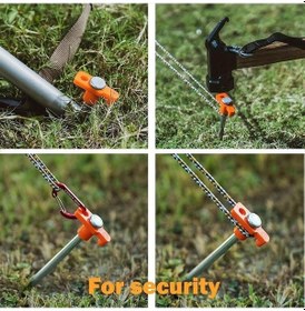 Resim Trendooze 10 Parça Çadır Kazıkları - Çim Yürüyüşü, Renkli Turuncu Turuncu 