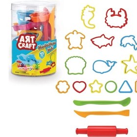 Resim Modelleme Silindir Oyun Hamuru Kalıpları 17 Parça - Oyun Hamuru Seti - Hamur Setleri - Hamur Kalıpla Renkli 