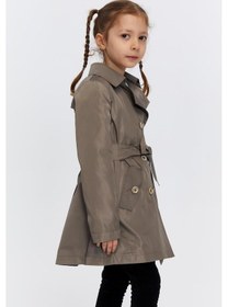 Resim Benitto Kids Belden Bağlamalı Kız Çocuk Trençkot 51316 Kahverengi 
