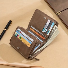 Resim Yeni Erkekler için Çok Fonksiyonlu Çok Kartlı ABD Doları Klipsli Üç Katlı Büyük Kapasiteli Cüzdan 