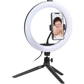 Resim Xindoker 10 İnç Masaüstü Led Yıldız Işığı - 3 Işık Modu, 11 Parlaklık Seviyesi, Usb Beslemeli, Tripod + Telefon Tutucu + Küçük Bulb Adaptörü 