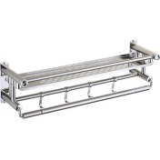 Resim Xinh Homeminn Punch Içermeyen Çift/tek Katmanlı Paslanmaz Çelik Havlu Rafı (60*15.5*15.5cm) (Gümüş) (Yurt Dışından) 