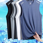 Resim Erkekler için hızlı kuruyan ve serin yeleklerin 4'lü seti, hafif ve nefes alabilen, kolsuz hızlı kuruyan ve elastik, plaj, balıkçılık, fitness gibi sahil etkinlikleri için uygun 