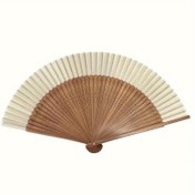 Resim 1 adet Retro Bambu Katlanır Yelpaze, Taşınabilir Yazlık Elde Tutulan Yelpaze, Ahşap Çerçeve ve Beyaz Kağıt Kanatlı Kalp Şeklinde Origami Yelpaze, Anneler Günü, Mezuniyet Töreni, Doğum Günü Hediyeleri ve Aksesuarları için Mükemmel, Ahşap Çerçeveli Yelpaze, Bambu Dekorasyon 