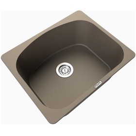 Resim Polex Cristalüx Granit Evye P-OL60 Toprak Tezgah Altı Ve Tezgah Üstü Kare Mutfak Evyesi 60x49.5 CM 