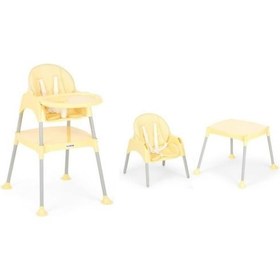 Resim Babydoor & Mama Brezee Çalışma Masalı Pedli Mama Sandalyesi Sarı 3 In 1 