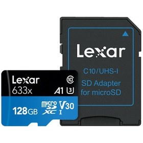 Resim Lexar 633X 128 GB MicroSD 95 MB/S C10 A1 V30 Hafıza Kartı 