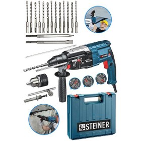 Resim Steiner Heavy Duty Profesyonel Kırıcı Delici Darbeli Matkap +15 Adet Uç + Mandren 