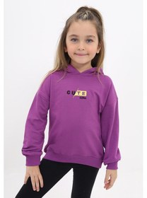 Resim Toontoy Kız Çocuk Nakışlı Sweatshirt Mor 