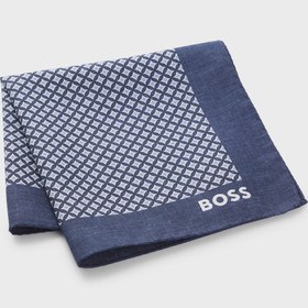 Resim BOSS Erkek Desenli Dokuma Yumuşak Kumaş Mavi Mendil 