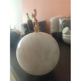 Resim Küp Gerçek Mermerden Beyaz ve Siyah Mücevher Kutusu 