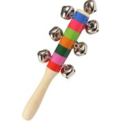 Resim JWIN JZS-101 Metal Zilli Ahşap Marakas - Saplı El Zili 