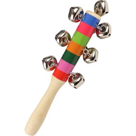 Resim JWIN JZS-101 Metal Zilli Ahşap Marakas - Saplı El Zili 