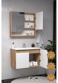Resim Teta Home Napoli 80 Cm Mdf Banyo Dolabı Seti Atlantik Çam-beyaz Atlantik Çam - Beyaz 