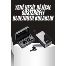 Resim Techno Stock Tws Bluetooth Kulaklık Aynalı Kulaklık Dijital Göstergeli Dokunmatik Kontrol 