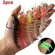 Resim 2 adet 11cm/12g Taklit Çok Bölümlü Yumuşak Karides Yem Balıkçılık Yemleri - Kurşunlu Yumuşak Solucan Uzun Atış Yemleri Tatlı ve Deniz Balıkçılığı Ekipman Aksesuarları, Canlı Renkler, Gerçekçi Tasarım, Kurşunsuz Yem 
