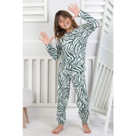 Resim Kaplan Desenli Kız Çocuk Pijama Takımı 