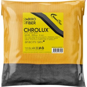 Resim Smartbee Chrolux 2’li Mikrofiber Kalın Oto Cam Bezi 40×50 300GSM – Turuncu/gri 