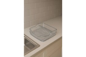 Resim Soi Home Şeffaf Akrilik Tabaklık Bulaşıklık Düzenleyici 2 Parça 37X38X7 cm 