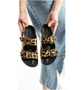 Resim Dakota Unisex Ortopedik Terlik Günlük Kadın Ve Erkek Dikişli Terlik Dış Mekan Ve Ev Terliği Leopar 