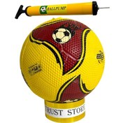 Resim A Kalite Kauçuk Futbol Topu No:5 + Şişirme Pompası Sarı 