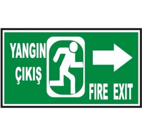 Resim Fosforlu Yangın Çıkış Levhası - Fotolümenli - Sağ Yön 