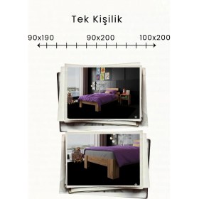 Resim Renazzo Mobilya Lotus Mdf Tek Kişilik Modern Karyola - 1. Sınıf 18 mm Mdf Kademeli Başlık Sağlam Karyola 