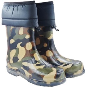 Resim fafatara Kamuflaj Desenli Yünlü Su Geçirmez Çizme -30 Derece Kadar Dayanaklı Avcı & Balıkçı Çizmesi 