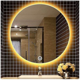 Resim GLOBAL LED MIRROR 75 Cm Dokunmatik Tuşlu Yuvarlak Ledli Ayna Banyo Aynası Dekoratif Ayna Boy Ayna Salon Duvar Ayna 