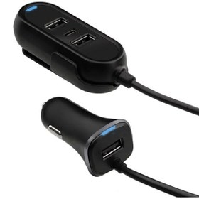 Resim Araç Hızlı Şarj Cihazı 3 Usb Port+1type-c Usb-c 4lü Çakmaklık 