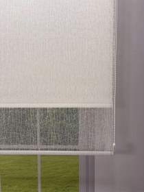 Resim Olympos Serisi Kırçıl Desenli Çift Mekanizmalı Beyaz Tül Beyaz Stor Perde Beyaz 