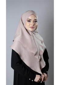 Resim Hürrem Bone Bej Pratik Hazır Geçmeli Tesettür Eşarp Pamuk Caz Kumaş Çift Katlı Çapraz Hijab 2304 12 