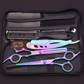 Resim 7 Parça Profesyonel Kuaför Makası Seti Japonya Paslanmaz Berber Makası İnceltme Makası Saç Kesim Tarak C1001, Saç Aletleri, Salon Ekipmanı, Profesyonel Kalite, Hassas Bıçaklar, El Yapımı Makaslar, Tarak Ucu, Ev Kullanıcıları İçin 