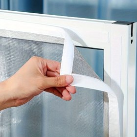 Resim Deliksiz Kendinden Yapışkanlı Bir Parça Sivrisinek Ağı Pencere Ekranı, Evde Kurulumu Kolay Görünmez File Perde, Hareket Engelleme ve Işık Engelleyici 