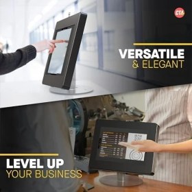 Resim Skygo Kilitleme iPad Duvar Montajı - iPad Pro 12.9 Inç, Surface Pro 3, 4, 5, 6, 7, 8, x Için Tuş Kilidi ve Iç Kablo Yönlendirmesi ile Cta Hırsızlığa Karşı Büyük Kilitleme Tablet Muhafazası - Siyah - 