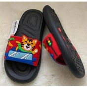 Resim Gezer Arabalı Kedi Desenli Kaydırmaz Kırmızı Mavi Unisex Çocuk Terlik 