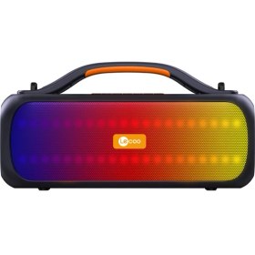 Resim Lecoo DS155 30W Kablosuz Bluetooth 5.0 RGB Aydınlatmalı IPX5 Suya Dayanıklı TWS Stereo Boombox Taşınabilir Hoparlör Siyah 