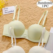 Resim Rastgele Renk, Tek Parça, Küçük Göğüslere Özel Yazlık Moda Push-Up Sütyen, Telsiz Rahat, Yan Göğüs Doku Toplama ve Sarkanlığı Önler 